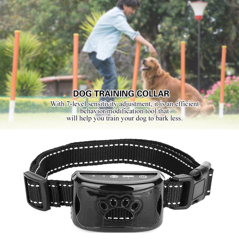 Electronic Pet Dog Training Collar Anti Bark Control Battery Vibration Ultrasonic Stop Barking Training Hot Dog Collars