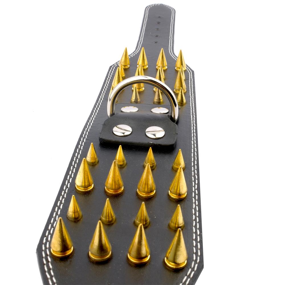 Dog Collars Neck circumference 50-55cm 3 inch Wide Spikes Studded Leather Pet Dog Collar for Large Breeds Pitbull Doberman H250219