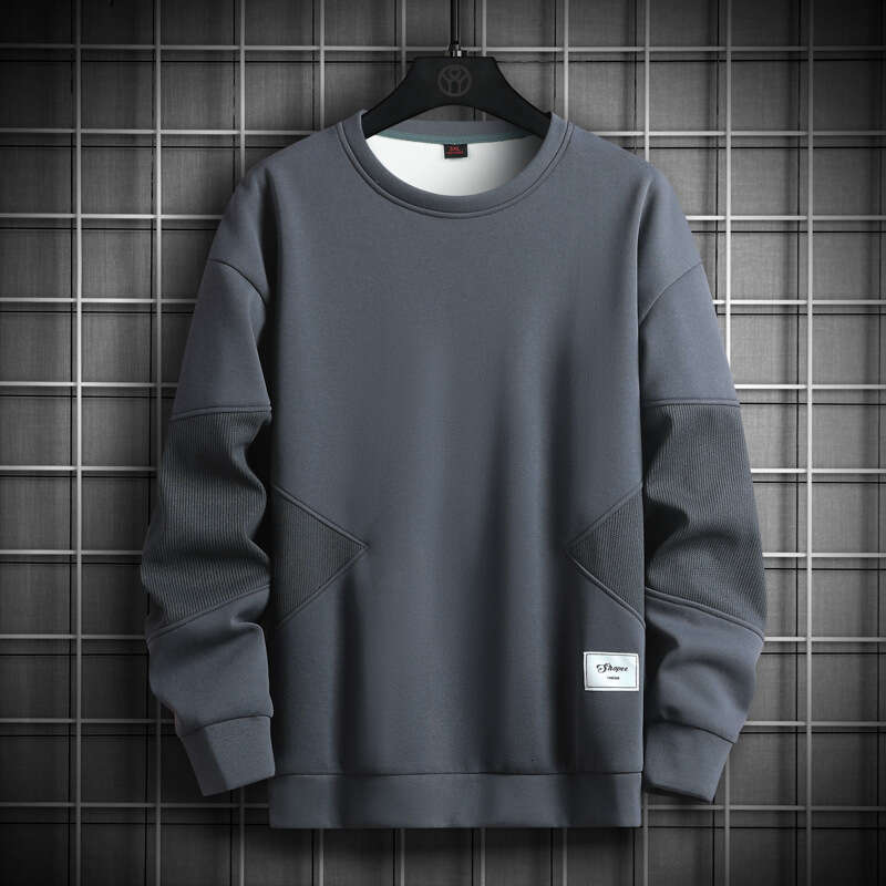Round Neck Sweatshirt Men's 2024 Autumn New Casual Long Sleeved T-shirt Korean Version Trendy Cotton Versatile Loose Top Designer Hoodies Graphic