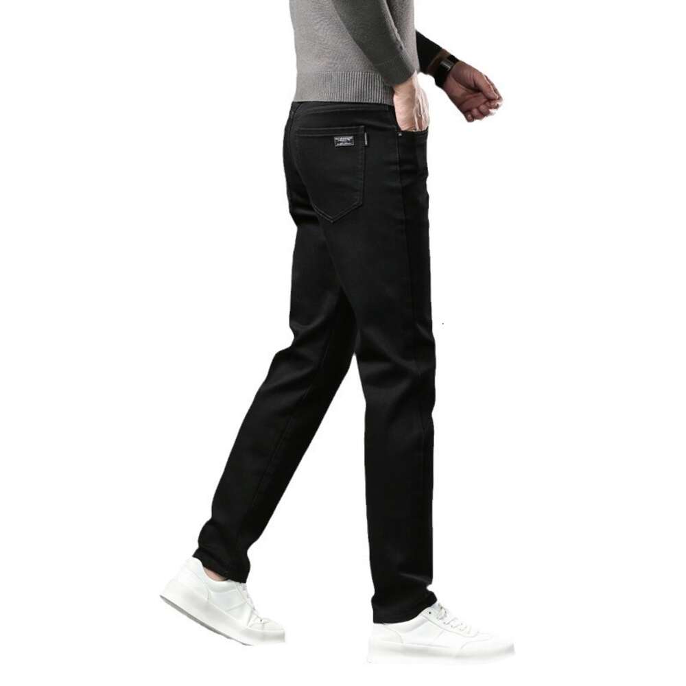 Mens Elastic 2024 Spring New Cotton Mens Pants Quality Versatile Casual Straight Leg Jeans Men Harlan Sweatpants Pants Trousers Cartoon Half Pants for