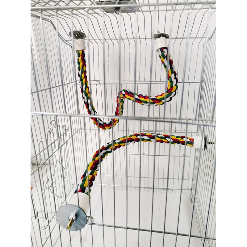 Parrot Bird Standing Toys Cotton Rope Colorful Toy Chew Perches For Bird Cage Cotton Rope Bird Accessories