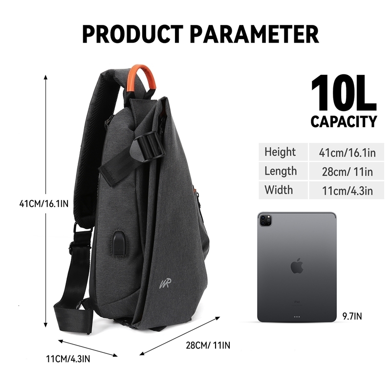 AntiTheft Crossbody Sling Bag for Men WomenSmall Backpack One Shoulder Chest Hiking Biking Travel y240725
