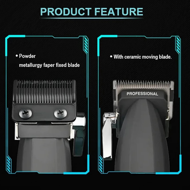 Original VGR professional mens hair clip rechargeable hair clip 9000RPM motor electric beard hair clipper 8W 241119