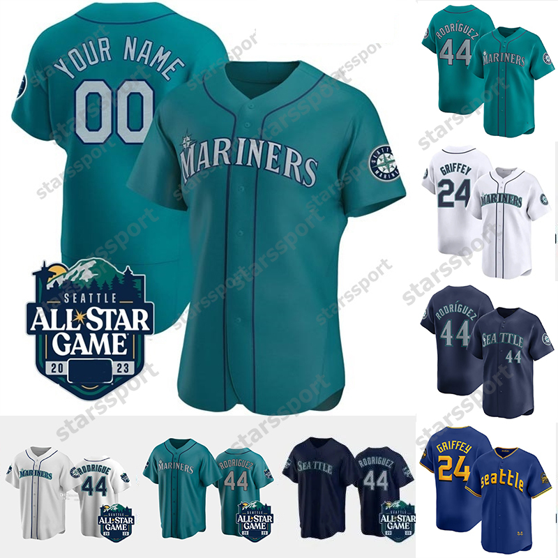 2024 Custom Baseball Seattle All-Star Game Ken Griffey Jr. Jersey Mariners Julio Rodriguez Mitch Haniger Kyle Seager Adam Frazier Men Women Youth
