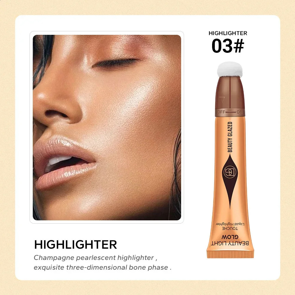 Liquid Blush Waterproof Blush Stick Contouring Bronzer Long Lasting Highlight Lip Cheek Eye Face Makeup With Cushion Cosmetics 240719