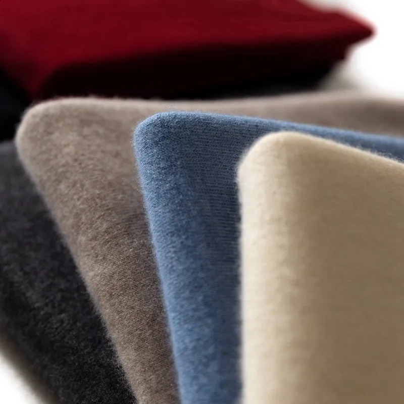 Wool Cashmere Sweater Mens V-neck Knitted Pullover Autumn Winter Sweater Casual Classic Warm Bottoming Shirt Jumpers Plus Size 240812