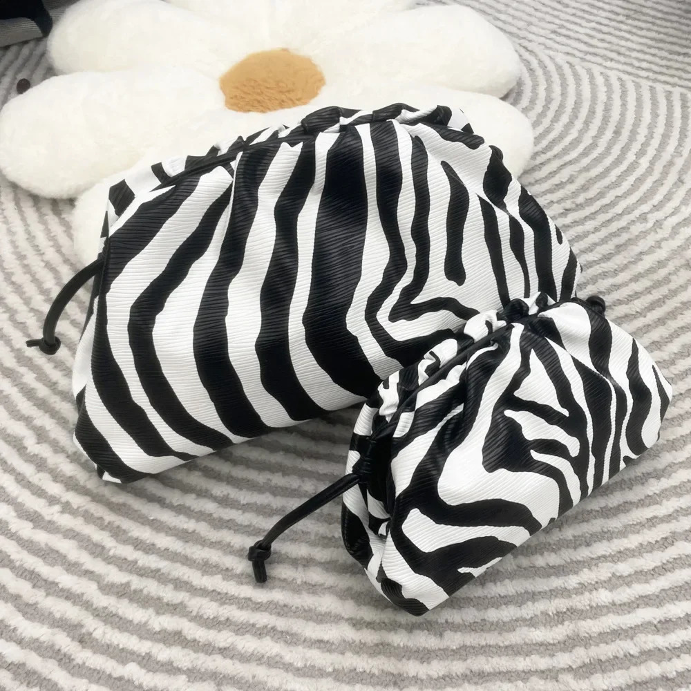 Zebra Soft Cloud Bag Womens Handbag In Dumpling Bag Lady Purse Large Capacity Crossbody Bag 240726