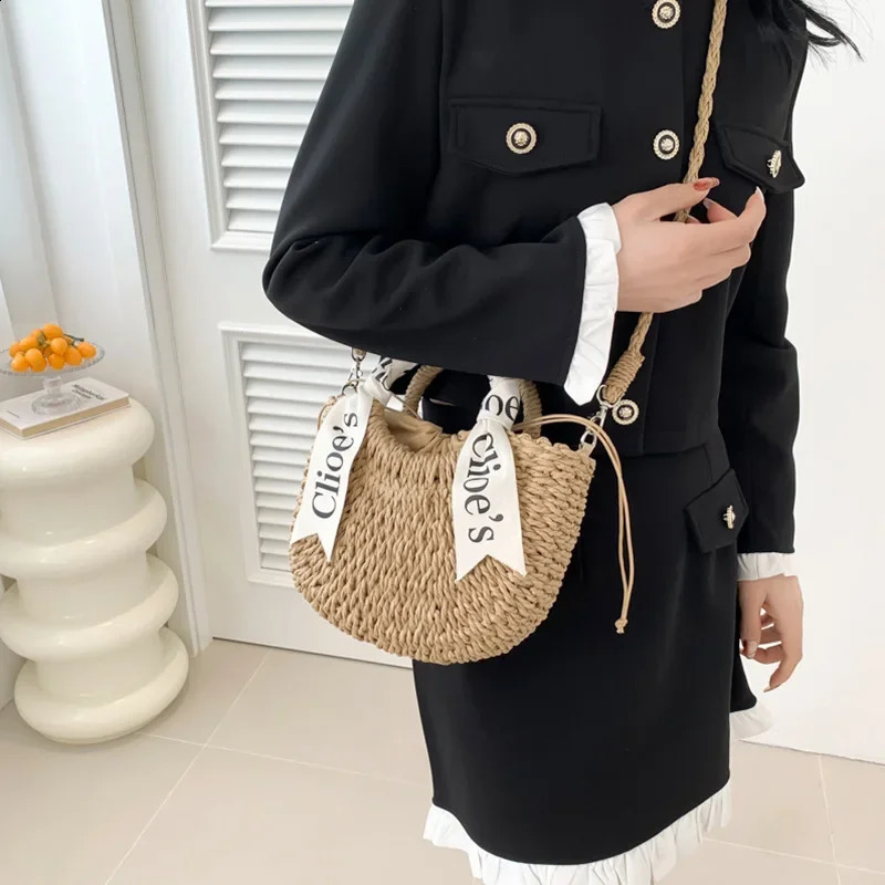 holiday straw woven bag handbag beach cross-body bag purses and handbags 240726