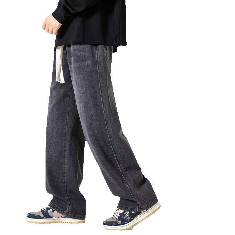 Jeans 2024 Autumn Straight Men Loose and Versatile Trend Wide Leg for Casual Long Pants College Style Overalls and Sweat Pants Unisex Men Pants Cotton