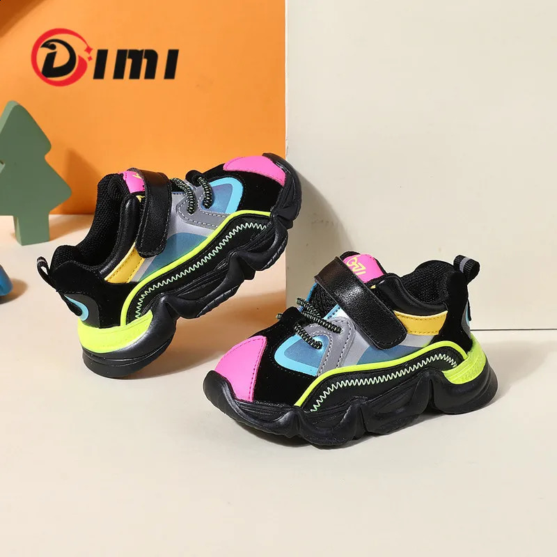 DIMI Autumn Baby Shoes Boy Girl Soft Leather Toddler First Walk Fashion Waterproof NonSlip Infant Sneaker T2106 240723
