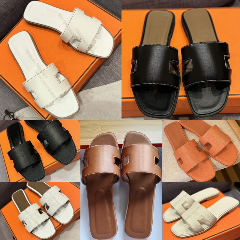 designer sandals Women shoes Designer slippers for womens sandal lady casual loafers shoes white brown outdoor beach slides Summer flats Classic Flat heel flats