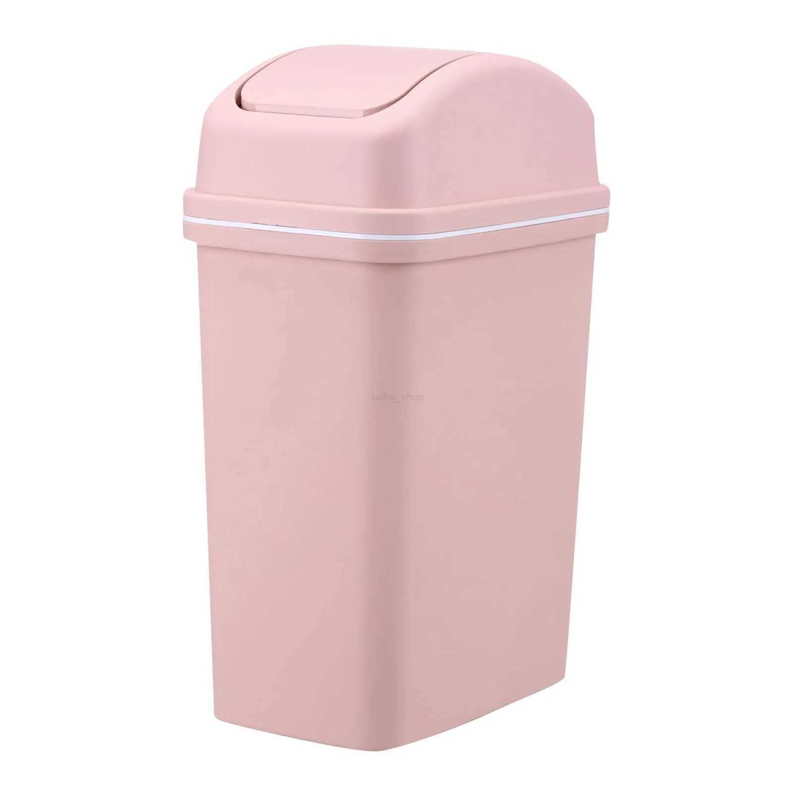 Trash Can Household Large Capacity Creative Swing Lid Trash Can European Style Bathroom Trash Can Sealing StripB240726