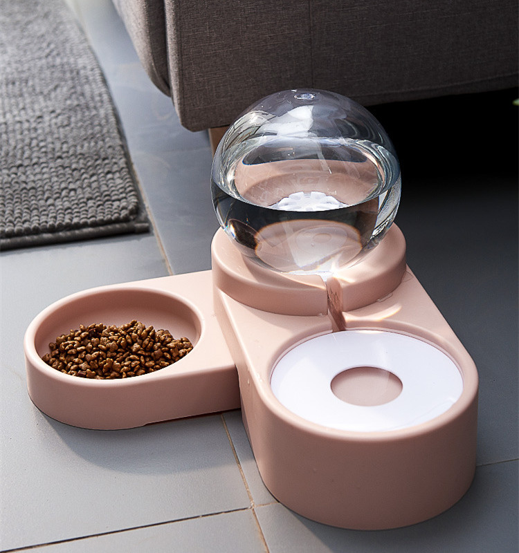 free shipping 2 In 1 1.8L Automatic Fountain Self-Dispensing ity Dog Cat Water Food Dispenser Bowl Pet Feeder and Waterer