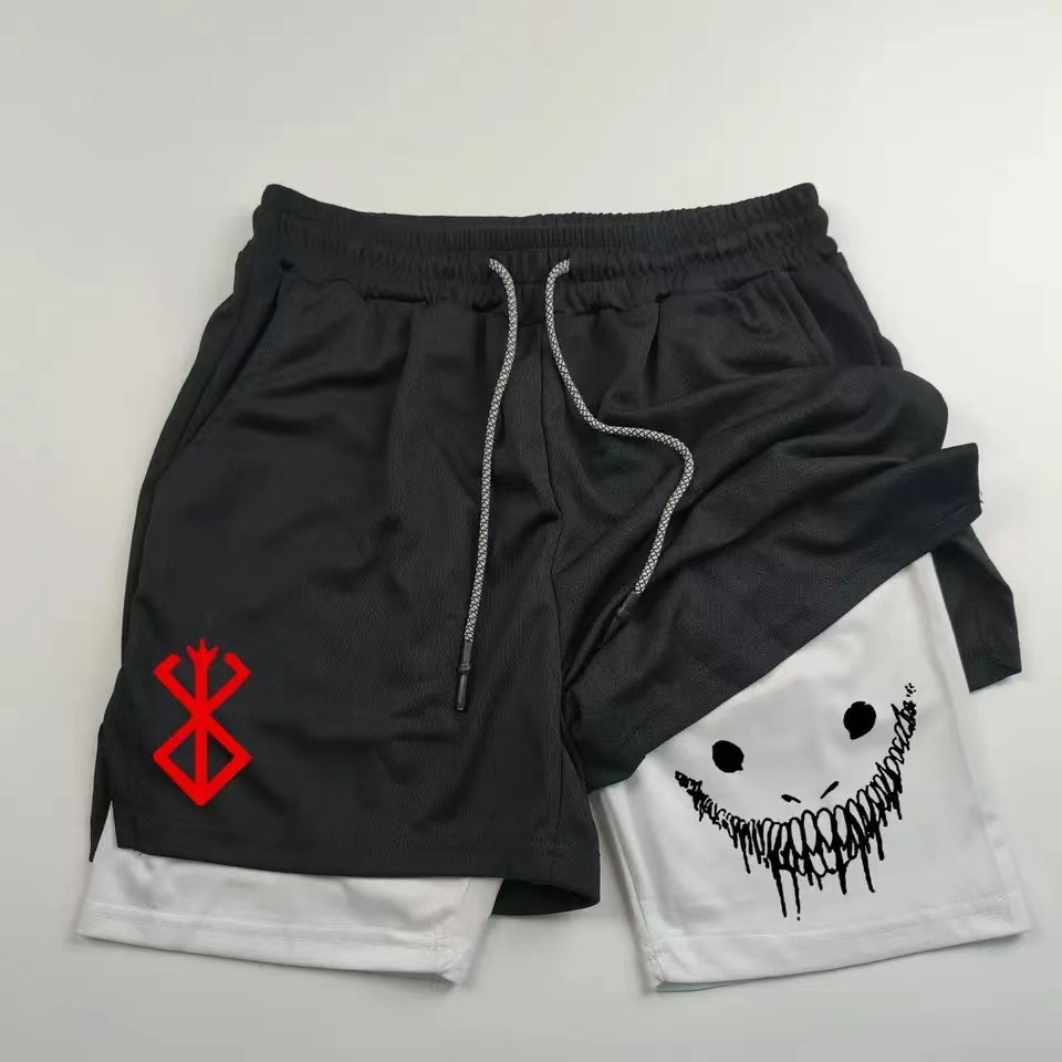 Men's Shorts Summer Men Running Fitness Gym Training 2 In 1 Sports Quick Dry Workout Jogging Double Deck Sports And Fitness Shorts