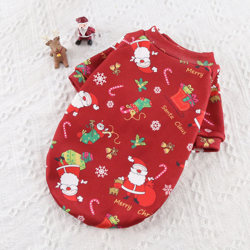 Christmas Dog Clothes Winter Warm Dogs Sweatshirt Cute Printed Puppy Costume Cat Coat Chihuahua Yorkshire French Bulldog