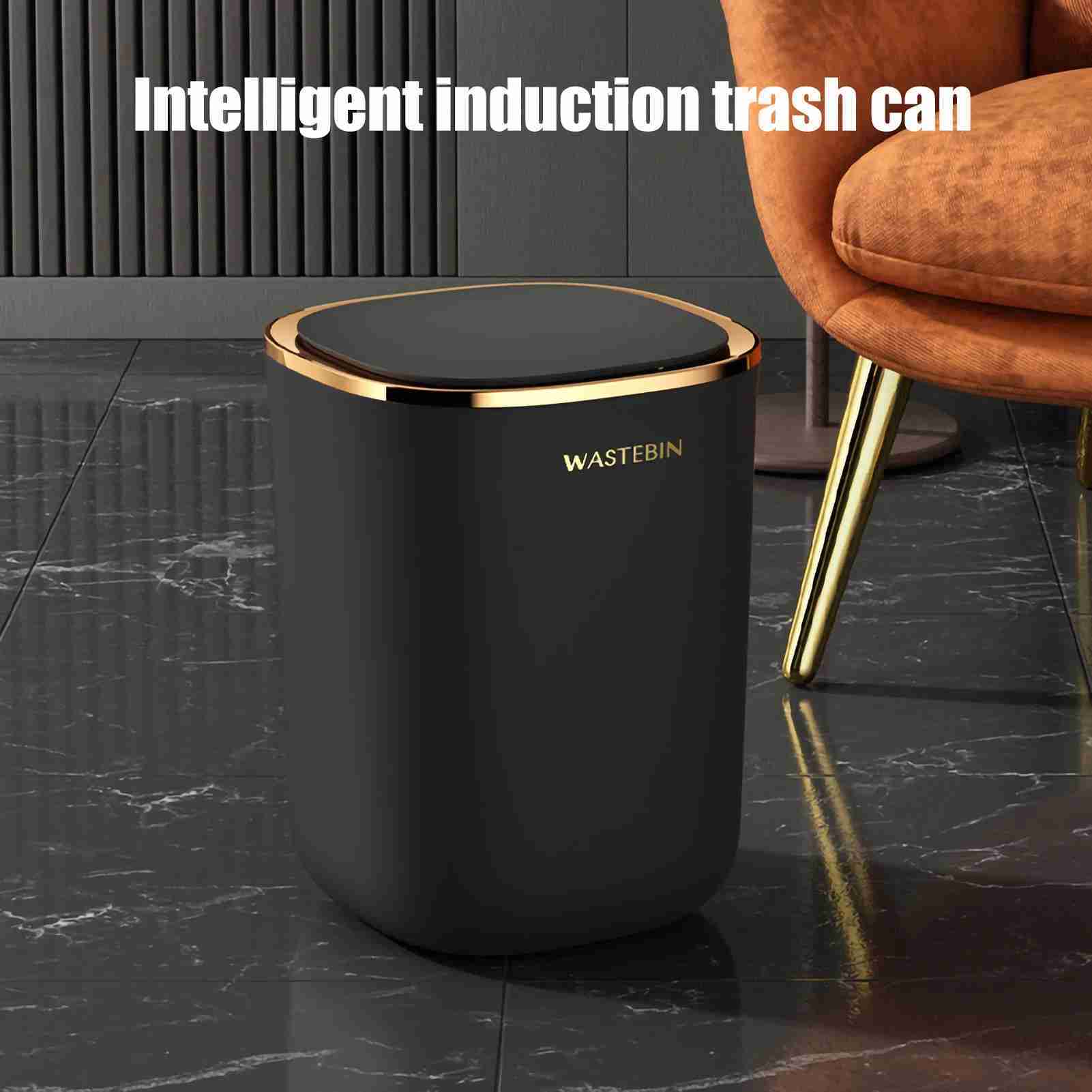 Smart Sensor Bathroom Trash Can Luxury Garbage Bucket Automatic Trash Bin for kitchen Toilet Smart Home WastebasketB240726
