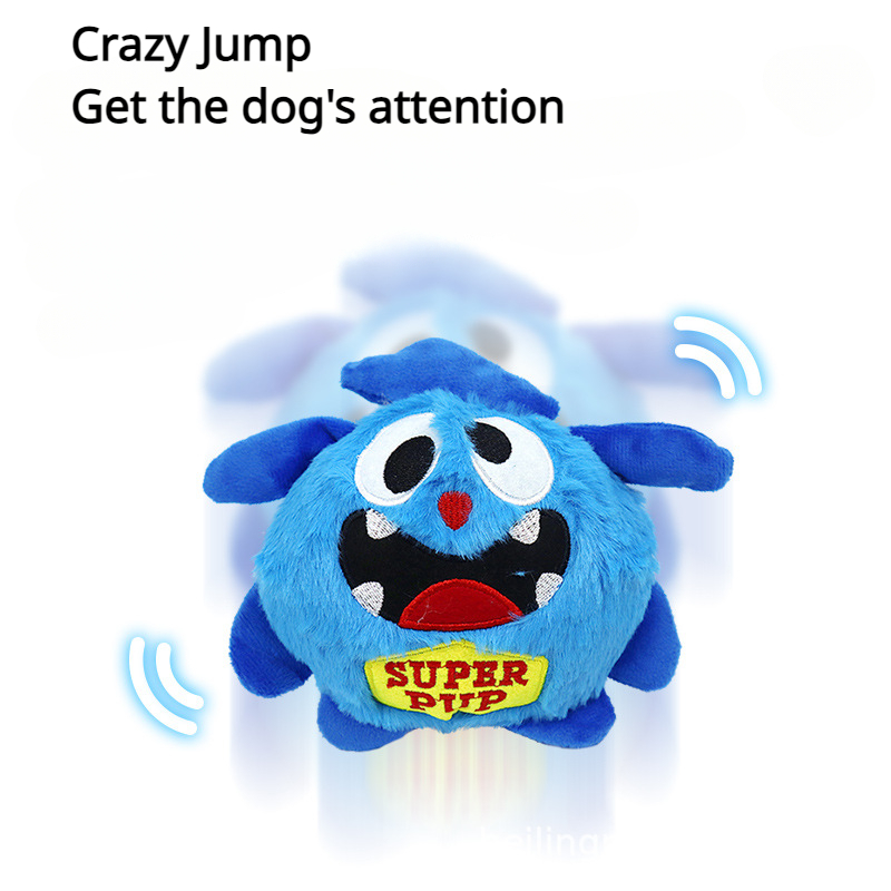 Dog Interactive Toy Monster Plush Sound Toys Swinging Bounce Dog Plaything Electronic Vibration Automatic Movement Pet Supplies