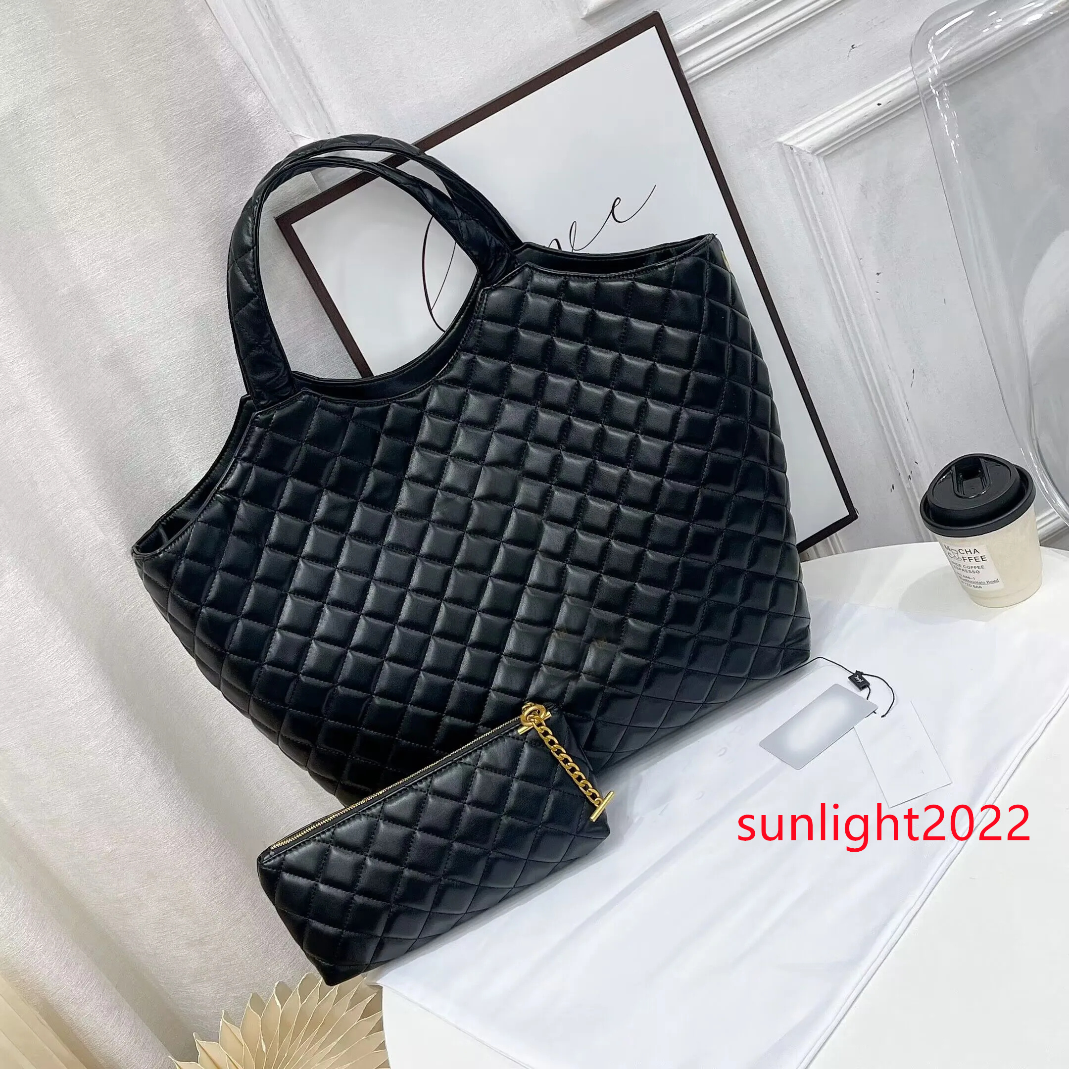 Large Women Luxury Shoulder Bags Designer Handbag Quilted Tote Designers Big Purse Lady Handbags Shopping Bag With Wallet 58x8x42cm