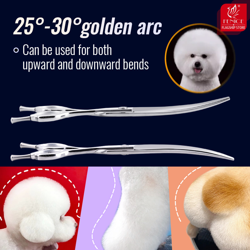 Fenice 7.5 inch JP440C Dog Grooming Curved Blade Scissors Upward Scissors Pet Dog Grooming Scissors Shears Pet Scissors Product