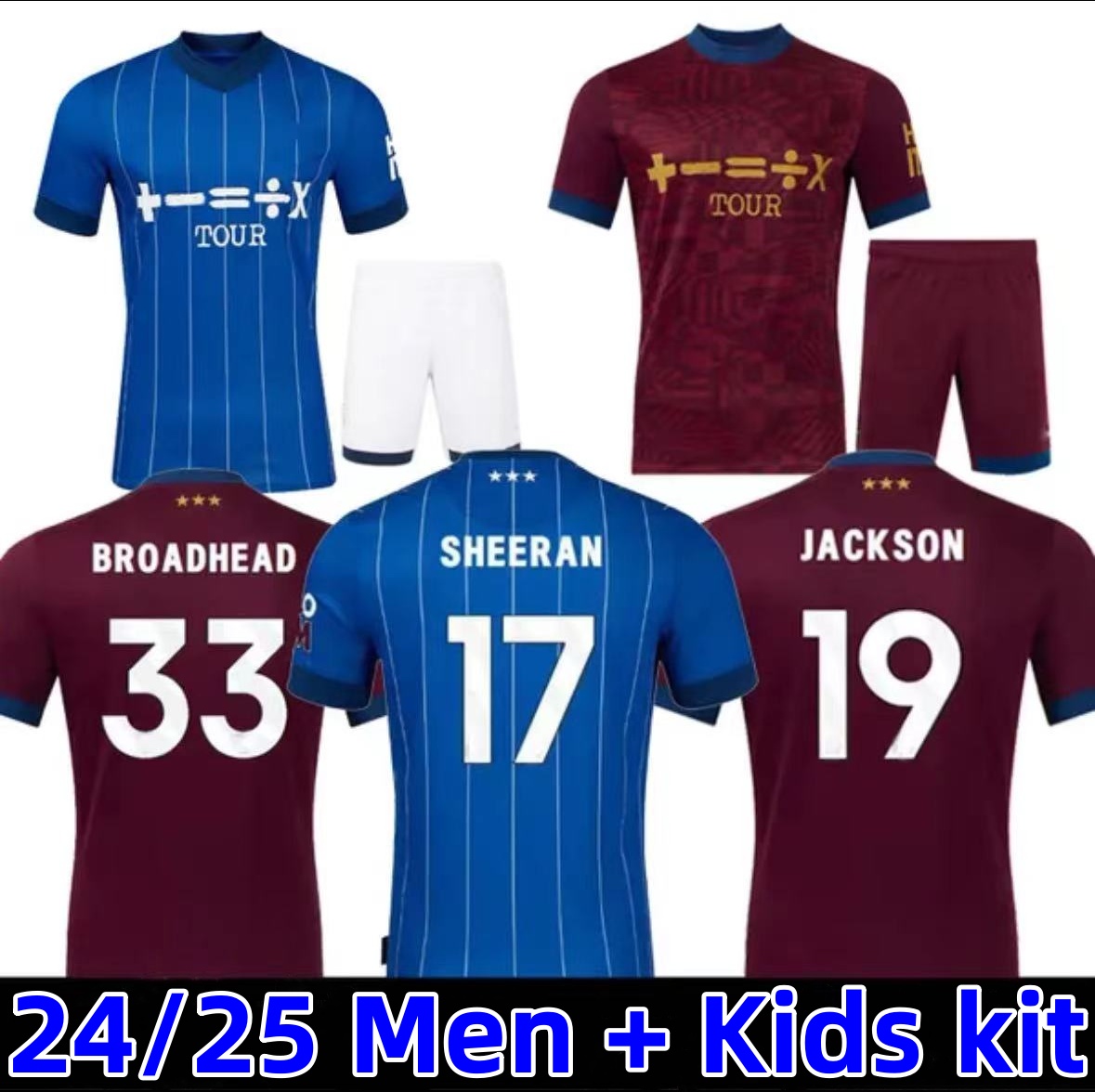 2024 2025 Ipswich Town Soccer Jerseys BURNS HIRST #27 BURNS #7 BROADHEAD #33 LUONGO #25 BALL 12 CHAPLIN #10 24 25 Home Away Men kids football jersey shirts kit