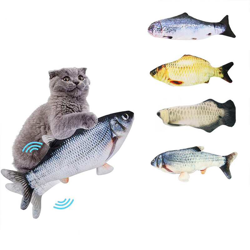 Pet Soft Electronic Fish Shape Cat Toy Electric USB Charging Simulation Fish Toys Funny Cat Chewing Playing Supplies Dropshiping