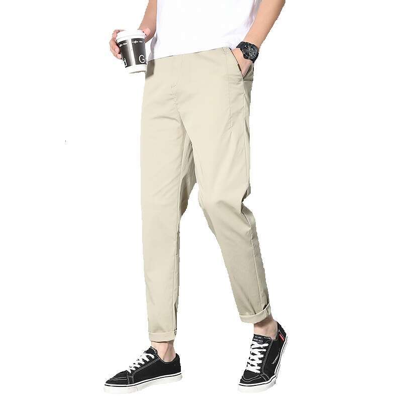 Casual for Men in Summer 2024 Ice Silk Thin Loose Straight Tube Breathable No Ironing Cropped Business Pants Mens Pants Pants Trousers Cartoon