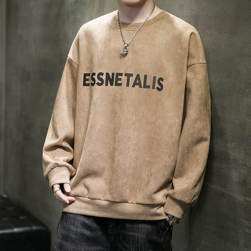 Men's Hoodie 2024 Spring and Autumn New Fashion Brand Men's Suede Base Shirt for Outerwear Casual Top Round Neck T-shirt Sweatshirt Women Y2