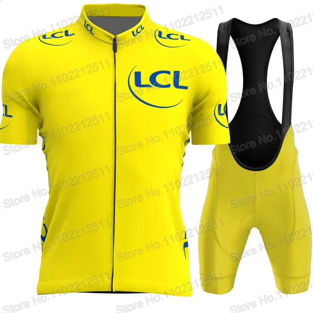 France Tour Cycling Jersey TDF Set Men Green Yellow Polka Dot Short Clothing Road Bike Shirts Suit Bicycle Bib Shorts Ropa 240716