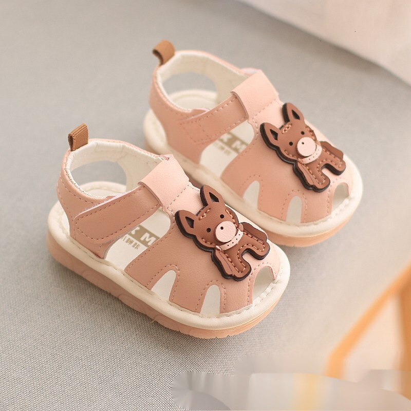 Summer Sandals, Baotou Baby Learning Walking Boys Girls, Baby's Name: Shoes, Cartoon Soft Sole, and Loud Children's Shoes F704-24