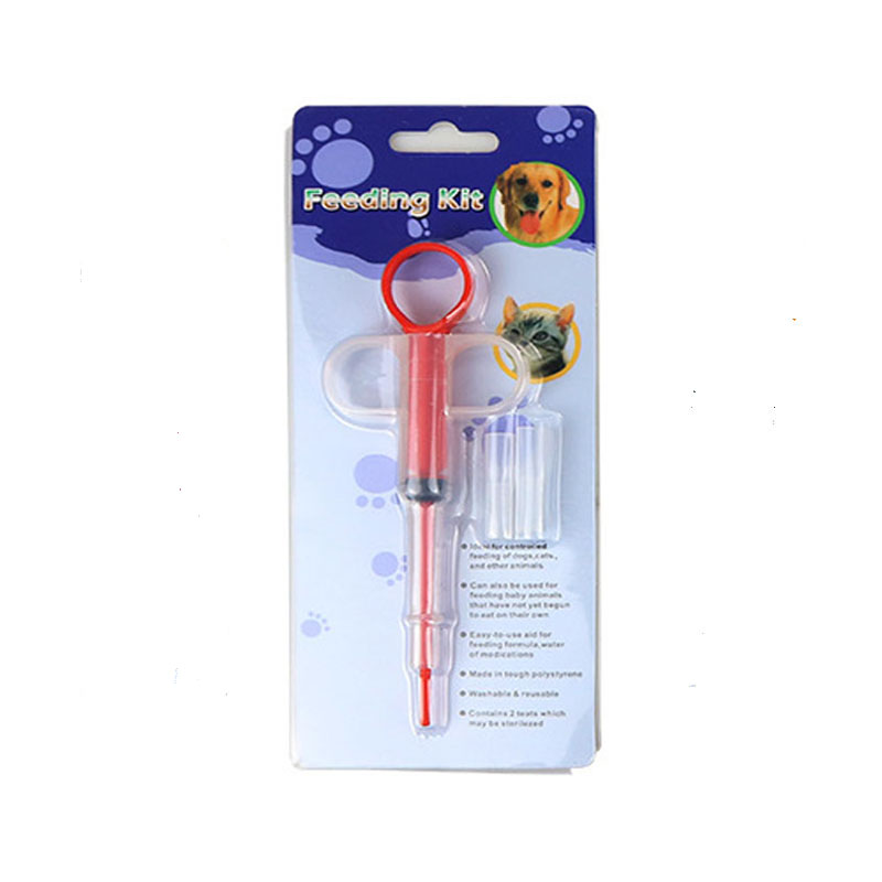 2 Heads Pet Syringe Tablet Pill Gun Piller Push Dispenser Medicine Water Milk Syringe Dog Cat Tube Feeder Dog Cat Accessories
