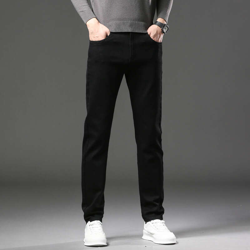 Mens Elastic 2024 Spring New Cotton Mens Pants Quality Versatile Casual Straight Leg Jeans Men Harlan Sweatpants Pants Trousers Cartoon Half Pants for
