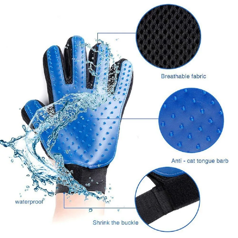 Cat Grooming Gloves Cat Hair Removal Brush Animal Gloves Dog Comb Cat Bath Cleaning Massage Hair Pet Grooming Glove