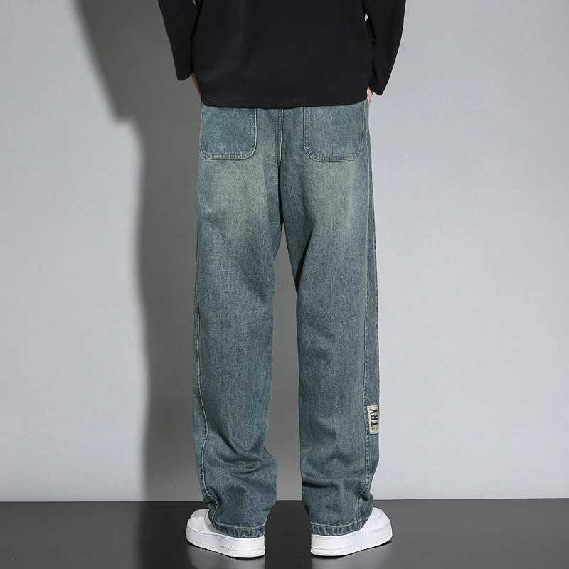 Baggy Jeans Men Wide Leg Pants Casual Oversize Jeans For Men Clothing Loose Fit Streetwear Vintage Male Denim Trousers New Z240912