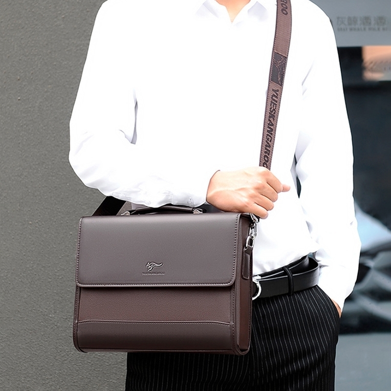 Leather Executives Briefcases For Men Business Tote Bag Wallet Handbag Shoulder Ipad Square Side Crossbody Document 240725