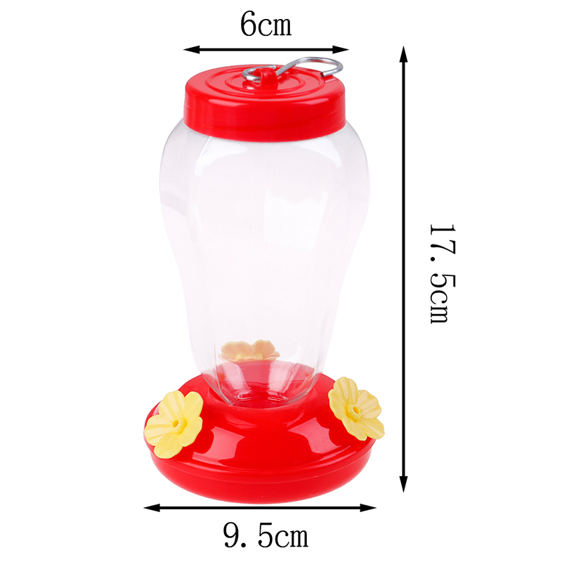 1pc Field Feeding Hummingbird Bottle Garden Outdoor Plastic Flower Iron Hook Feeder