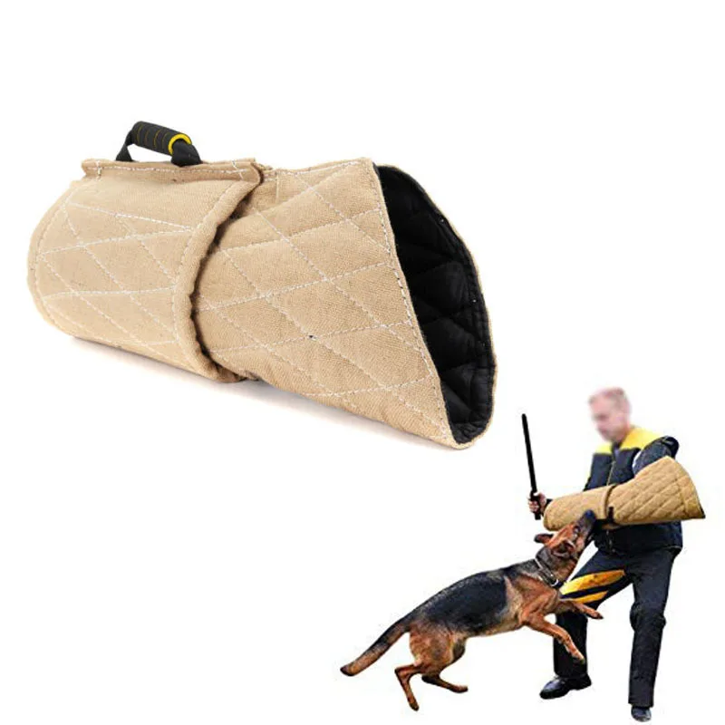 Practical Stable Interactive Play Durable Jute Training Young Arm Protection Safety Pet Dog Bite Sleeve With Handle Thickened