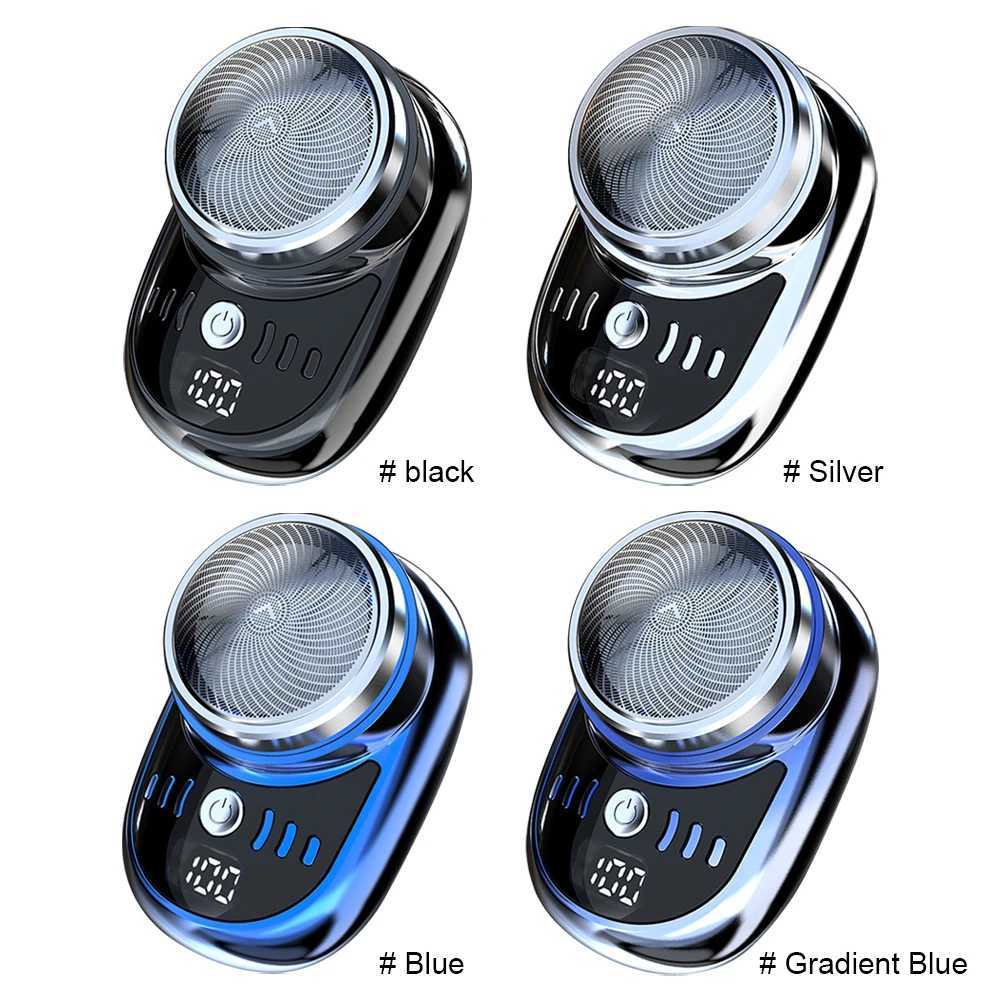 Men Mini Electric Travel Shaver Face Beard Trimmer USB Charging with Digital Display Pocket Knife Face Beard Car Razor W250625