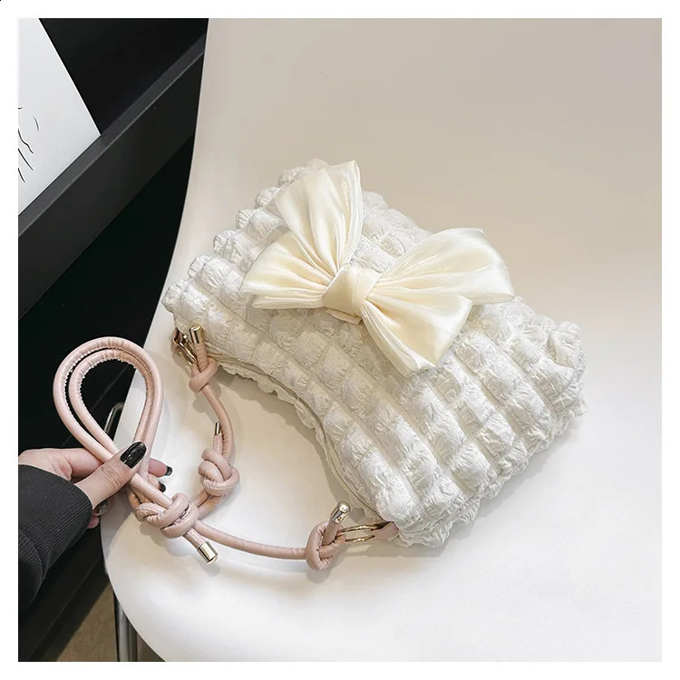 Fashion Women Shoulder Bag Y2K Lovely Bow Tote Handbags Casual Female Crossbody Bags 240726 - view 6