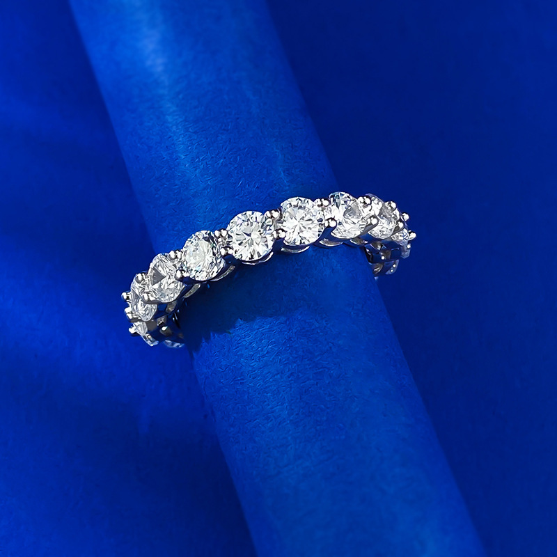 Exquisite 2024 Tennis Ring: Sterg Sier 4MM Moissanite Bridal Ring