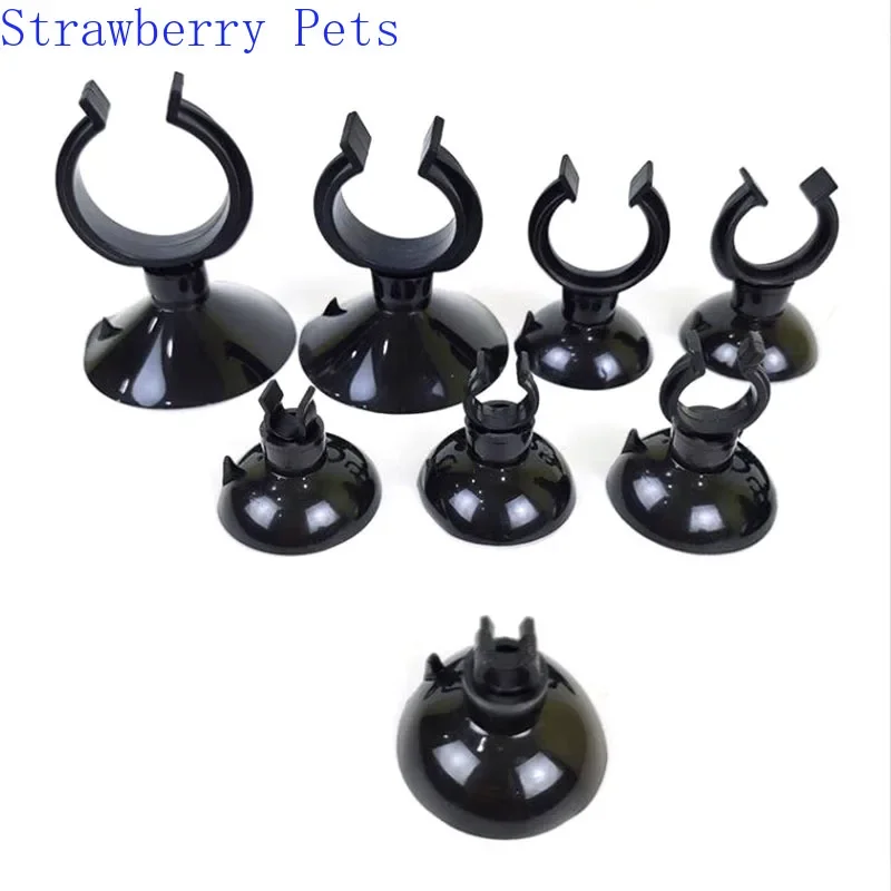 5pcs Black Aquarium Suction Cup Air Tube Holder Sucker for Fish Tank Pump Oxygen Air Tube Fixing Clip Aquarium Accessories