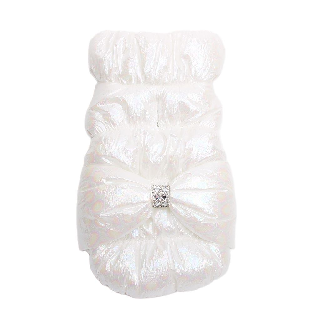 Princess Dogs and Cats Warm Coat Jacket with Big Bow Design Pet Puppy Hoodie Dress Winter Clothing Outfit