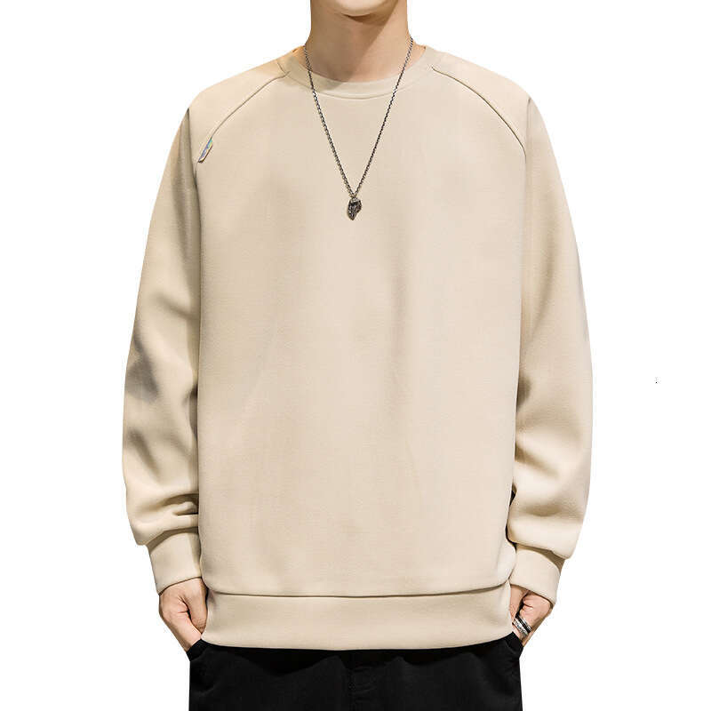 De Rong Sweater Men's 2024 Autumn New Casual Long Sleeve T-shirt Loose Ins Versatile Top Bottom Coat Men Y2k Tracksuit Sweatshirt Hoodie Sweatshi