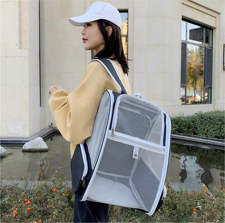 tttttttttttttttttttt Breathable Backpack Large Capacity Cat Dogs Carrying Bag Folding Pet Chest Portable Outdoor Travel Pets Carrier