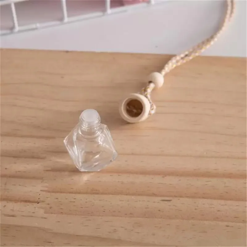 Car scent bottle auto pendant perfume ornament air freshener for essential oils diffuser fragrance empty glass pitcher LL