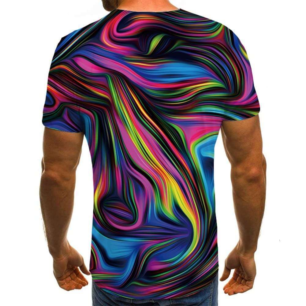 Colorful T Shirts for Men 3D Printed Neon Abstract Tee Short Sleeve T Shirt Tops Summer clothes tshirt nice