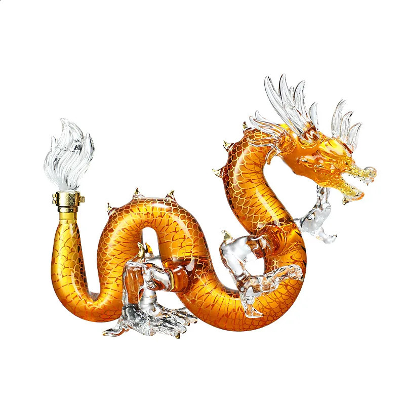 Dragon shaped Chinese Zodiac Whiskey Decanter Glass Alcohol Bottle for Scottish Bourbon Mens Gift 1000ML 240726