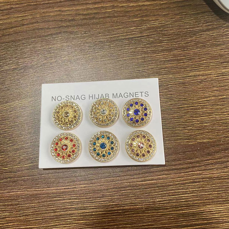 Headscarf with strong magnetic buckle, scarf buckle collar clip, magnetic suction buckle, brooch, scarf shawl 1 piece/6 pairs