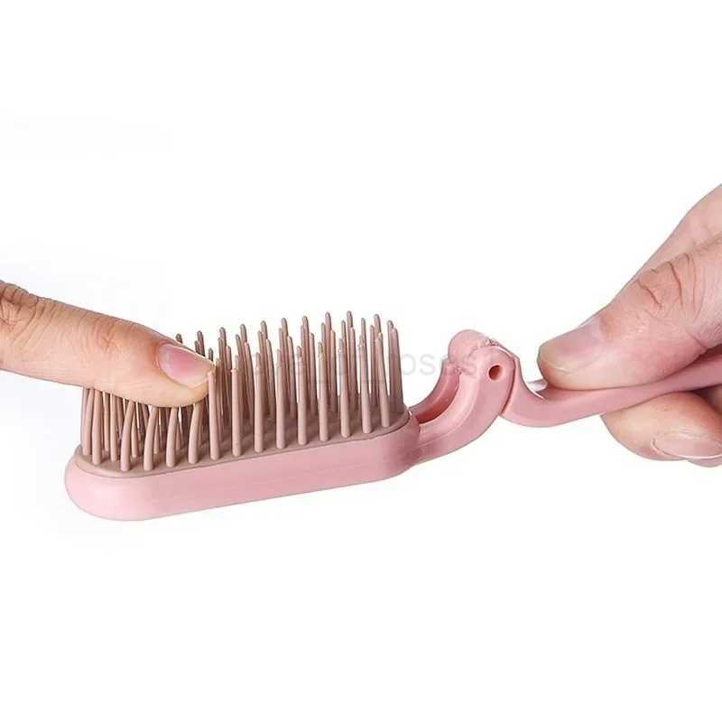 Foldable Hair Comb Soft Detangling Hairbrush Anti Static Head Massager Portable Traveling Hair Brush Hair Styling AccessoriesM240727