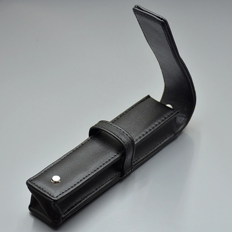 high quality black MB Leather and PU pen bag Business office stationery pencil case for Birthday gift 240722