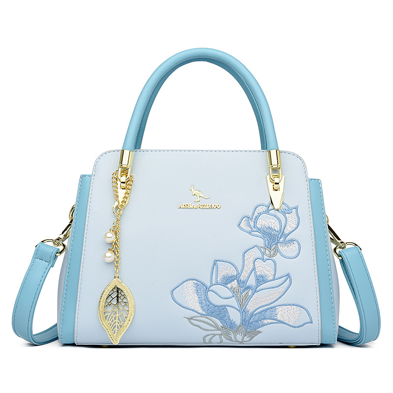 single 24 new shoulder diagonal cross hand-held embroidered bag, large capacity fashionable women's bag
